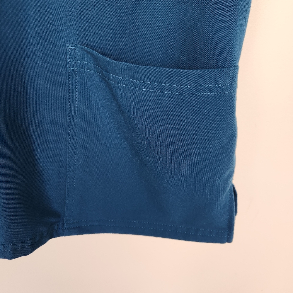 Jaanuu Relaxed Three Pocket Short Sleeve Scrub Top Teal Blue Green Sz S - Picture 5 of 10